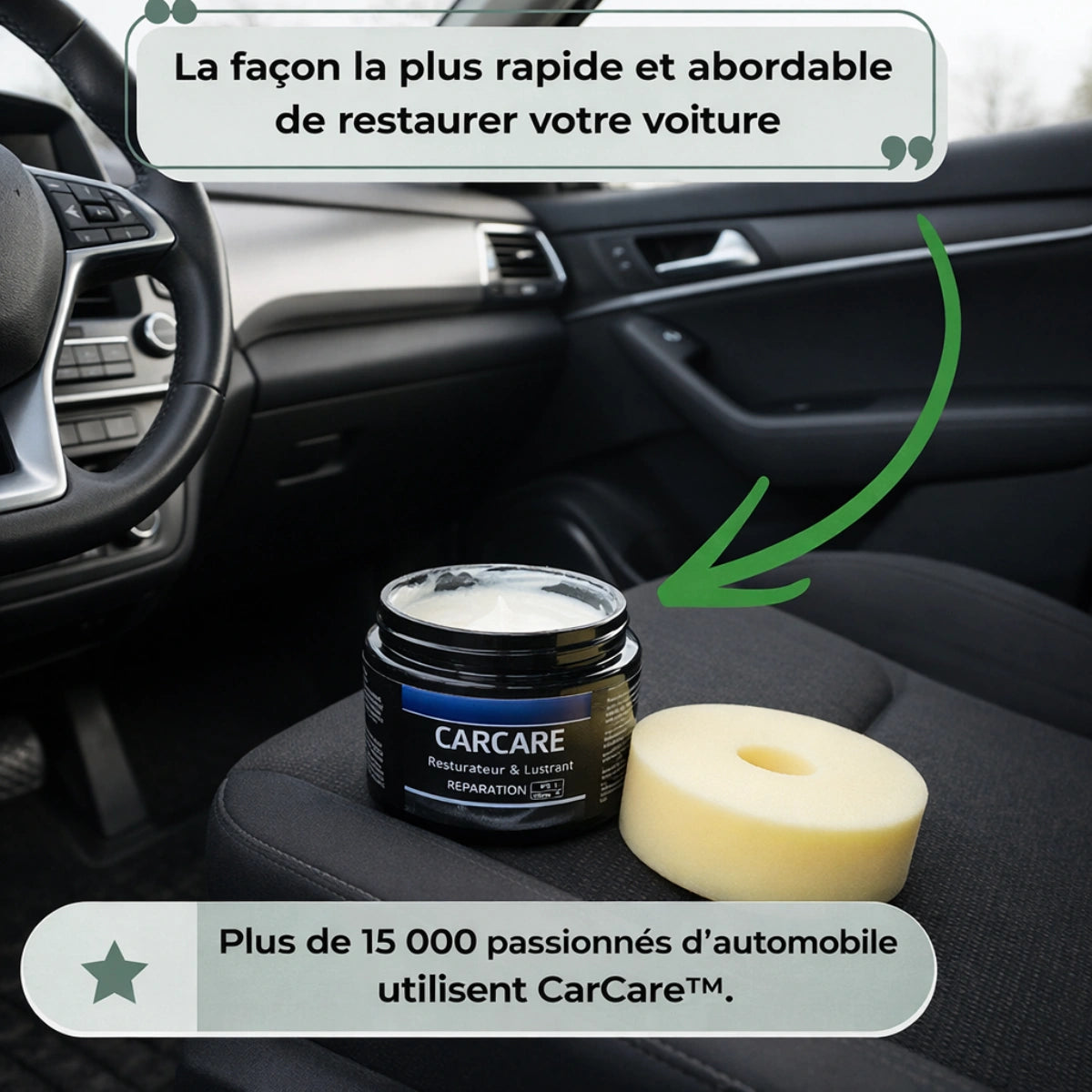 CarCare™ – Crème Rénovatrice Intérieur Auto (Cuir & Plastiques) | ACHETEZ 1, RECEVEZ-EN 2 !