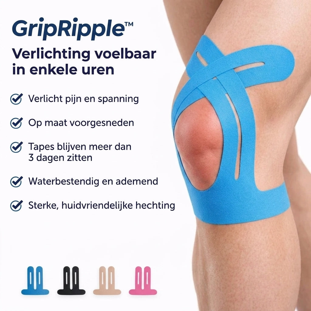 Kinesiotape Pré-découpée pour le Genou – GripRipple™