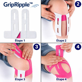 Kinesiotape Pré-découpée pour le Genou – GripRipple™ (STOCK LIMITÉE)