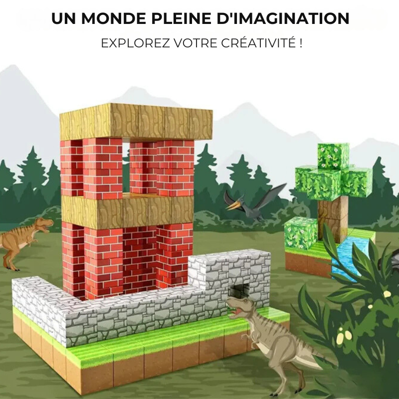Blocs de construction magnétiques Minecraft® - 48 / 64 / 75 pièces
