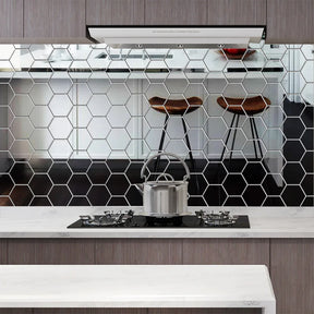 6/12PCS DIY 3D Mirror Wall Stickers Hexagon Home Decor Mirror Decor Sticker Mural Removable Living-Room Decal Art Ornament Hot
